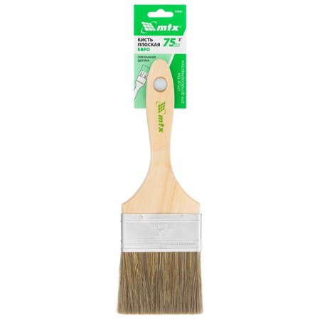 Brush flat MTX Euro 83081, mixed bristles, wooden handle, 3 "-3