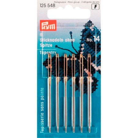 Needles for embroidery with rounded tip, steel, No. 14, 1.90x60 mm, 6 pcs