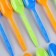 Tablespoons are plastic, in the set 12 pcs., Mix colors