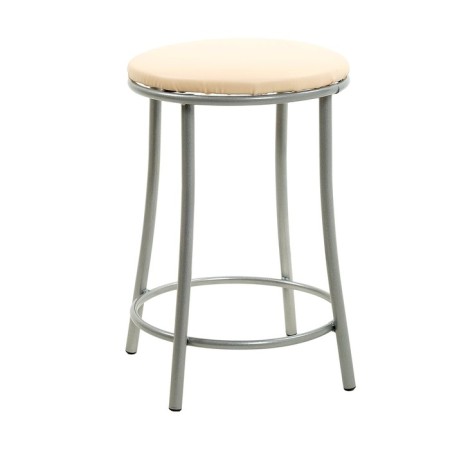 Stool "ultra" with a ring, silver metallic/milk