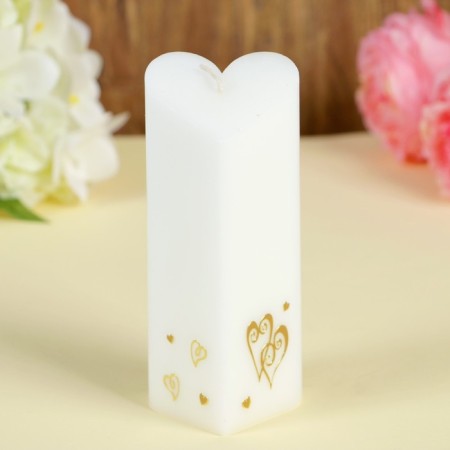 Wedding candle "Heart", 6.8x15 cm, white, home-4