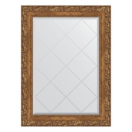 Mirror with engraving in the baguette frame, bronze vignette 85 mm, 65x87 cm