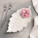 Ceramic serving dish "leaf with rose", 27 × 14 × 4.5 cm, white-pink color