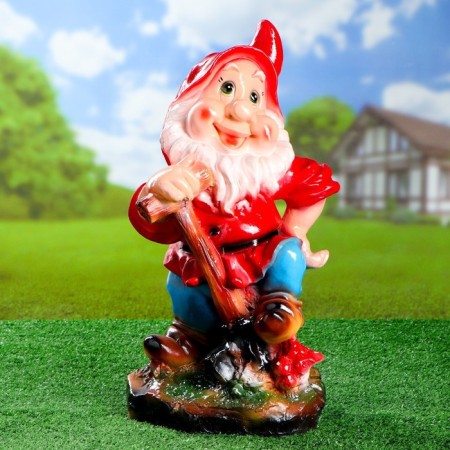 Garden figure "Gnome with a middle shovel" 25 × 29 × 54cm-2