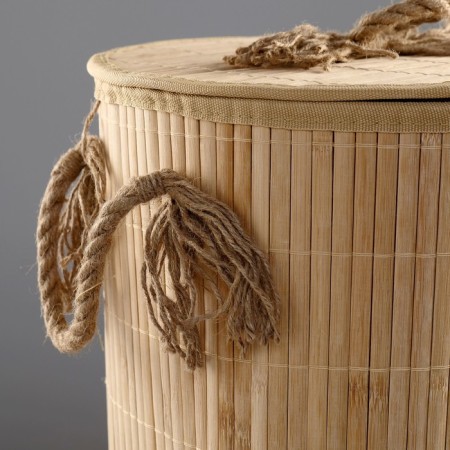 Bellya basket, with a lid and handles, folding, 33 × 50 cm, bamboo, jute-2