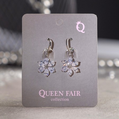 Earrings with Rhinestes "Big Diamond" Flower, Mix color-3