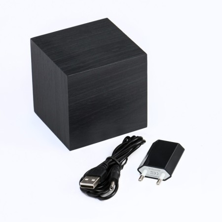 Clock - an alarm clock electronic "digit" with a thermometer, wooden, 6.5 cm, aaa, USB-3