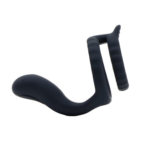 The erection ring of the oka-hoods, double, with vibration stimulation, Soft silicone, black-4