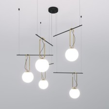 Suspendor of the suspended Eurosvet riche 70143/5, E27, 5x40W, 1300x1300x1500 mm, brass color, black