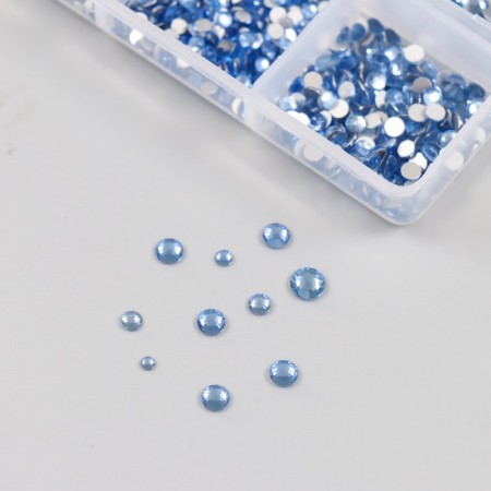 Decor for creativity Glass "Rhinestones. Light blue" d = 2-4.8 mm nr 1188 pcs 6x8x1.5 cm-2