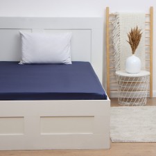 Electris sheet Ethel 160*200*25 cm, col. Blue, 100% cotton, Maco-Satin, 114g/m2