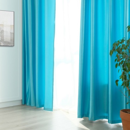 Curtain curtain "Ethel" width 135 cm, height 260 cm, turquoise color, glossy