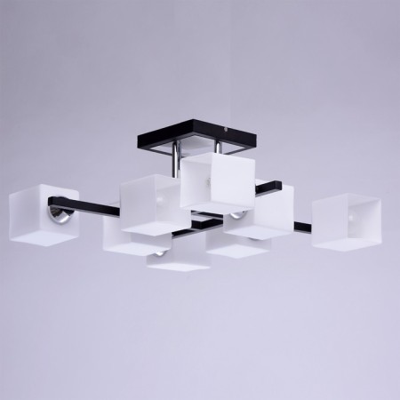 Tetro ceiling chandelier, 8x60W E27, coffee house 60x60x22 cm-4