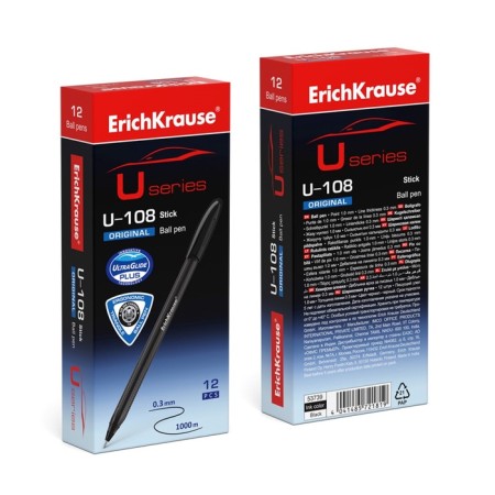 Ballic handle Erichkrause U-108 Original Stick, Node 1.0 mm, black ink black-6