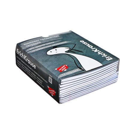A set of subject notebooks 48 sheets, 12 pieces, Erichkrause "Chubrik", plastic cover silk-screen covers, Blok Offset 100%, information block-20