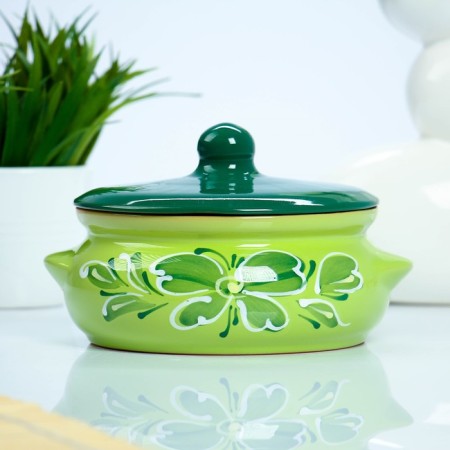 Ceramic pot of baking "Borisovsky" 0.7l / 15x9cm, green