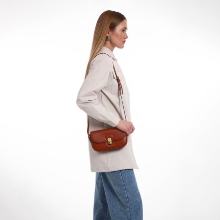 Female bag Textura, small size, brown color-10