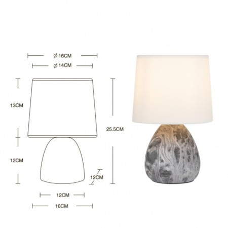Rivoli Damaris 1he14, 40 watts Ceramics Black and white with a lampshade-6
