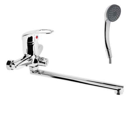 Everest bathtub B22-023, straight flat spout, with a shower set, chrome