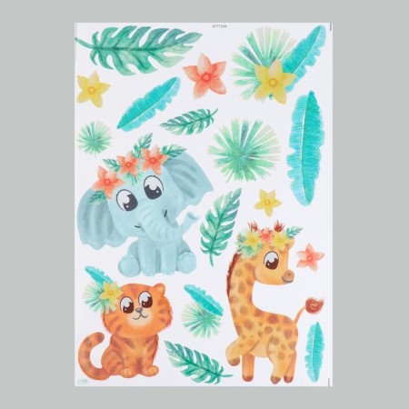 Interior color sticker "Beast and exotic flowers" 50x70 cm-3