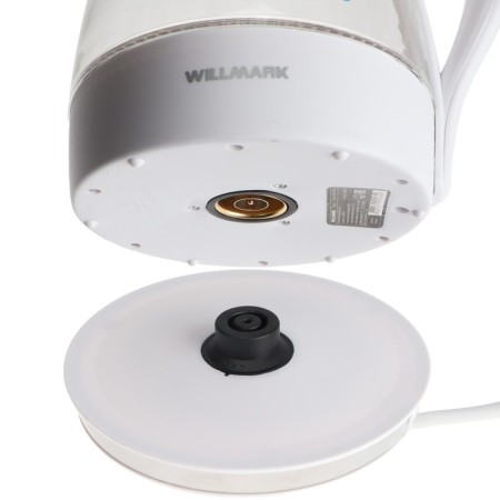 Electric kettle Willmark WEK-1708G, glass, 1.7 l, 2200 watts, led-lighting, white-6