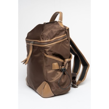 Women's backpack, textiles, ludor brown, 38x14x36 cm-1