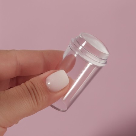 Stamping set, 2 items: a stamp with a lid, scraper, color transparent color-3