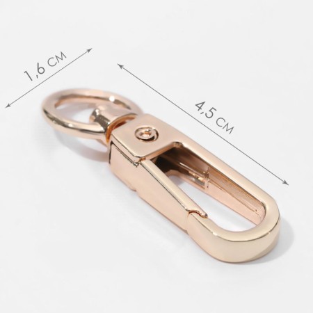 Metal carbine, 45 × 16 mm / 10 × 2.2 mm, 5 pcs, gold color-1