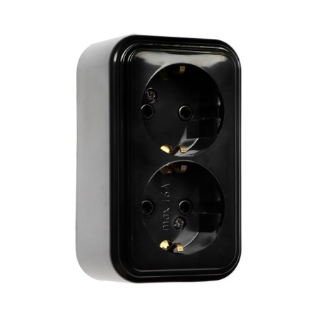 Rosette "Elect" Ra 16-238-h, 16 A, 250 V, double, open, with salary, black
