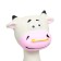 Power Toy for Dogs "Cow-Kugya", 14 cm, white/pink