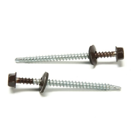 Roofing screws 4.8x70 mm, RAL8017 Brown color, 100 pcs.-1