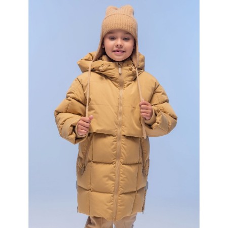 Coat for girls, height 104 cm, beige color