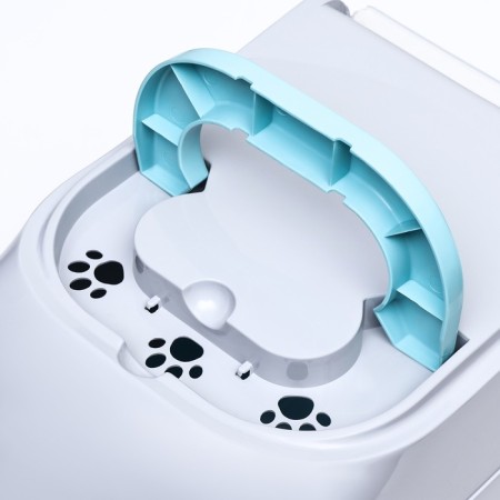 Domik toilet for cats closed with a door 43*32*33 cm, turquoise-gray-7