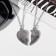 Kulons "Demetrons" Heart with wings, white color in silver, 45 cm