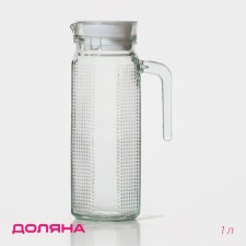 Glass jug with a lid of the shares 