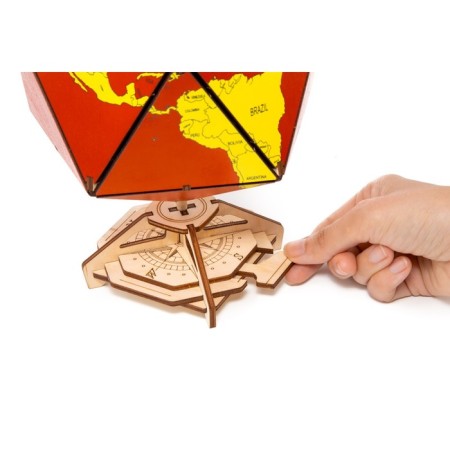 Designer Wooden 3D Ewa Globe Icosahedron with a secret (box, safe) red-15