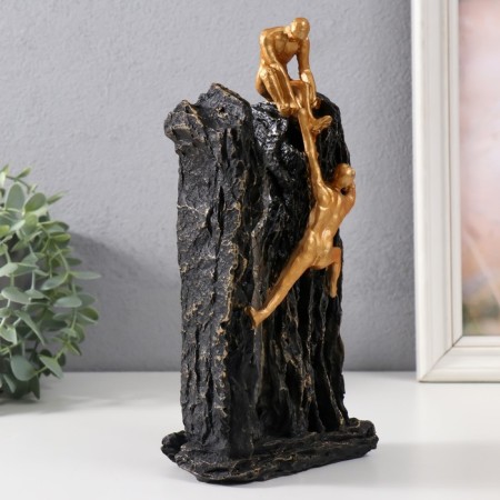 Souvenir Polystone "Rocks. Mutual Assistance" gold 12.3x8x25.5 cm-1