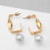 Earrings with pearls "abstraction" Boston, color gold
