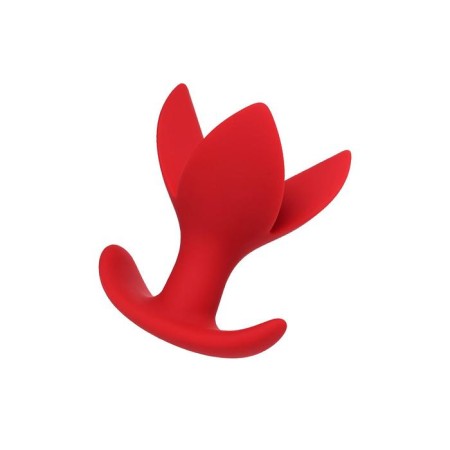 Expanding anal plug Flower, silicone, red color, 9 cm, d = 6 cm-1