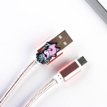 Set of wire holder+Micro USB cable "Happy New Year", 1a, 1m-5