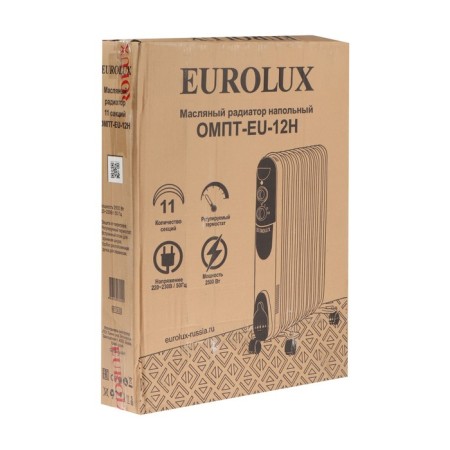 EUROLUX Heater OMPT-EU-12N, Oil, Floor, 2500 W, 11 sections, 30 m2, white-10
