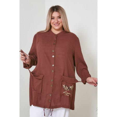 Women's tunic, size 56, brown color-6