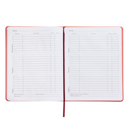 Universal diary for grades 1-11, 48 sheets, Velvet, solid cover, artificial leather, thermoting, liesse, coral-7