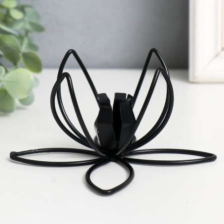Summary Metal per 1 candle "Lily contours" d-2 cm black 13x13x6.5 cm-1