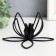 Summary Metal per 1 candle "Lily contours" d-2 cm black 13x13x6.5 cm