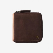 Male purse at Camel Premium zipper, brown color