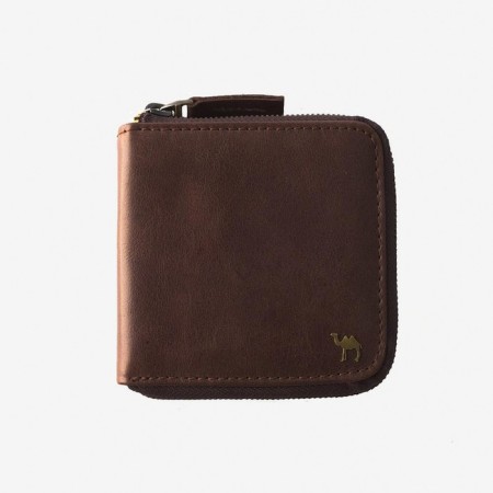 Male purse at Camel Premium zipper, brown color
