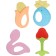 A set of silicone teeters "berry", with a rattle, 4 pcs., In the case, crumb I