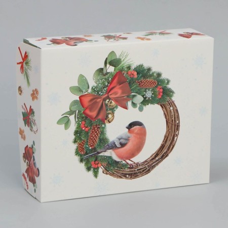 Folding box "Bullfinch", 20 x 17 x 6 cm, new year-3