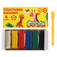 Plasticine soft (wax) 6 colors 90 g 
